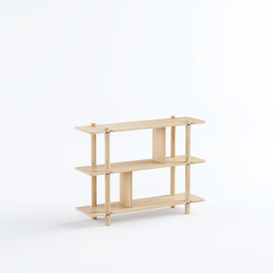 noe shelving system - 3 shelves + partition wall