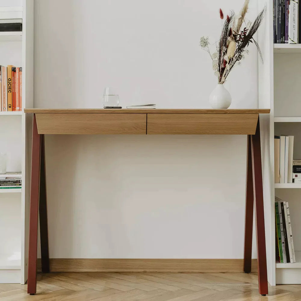 oak vogel desk S 100 x 50 cm burgund