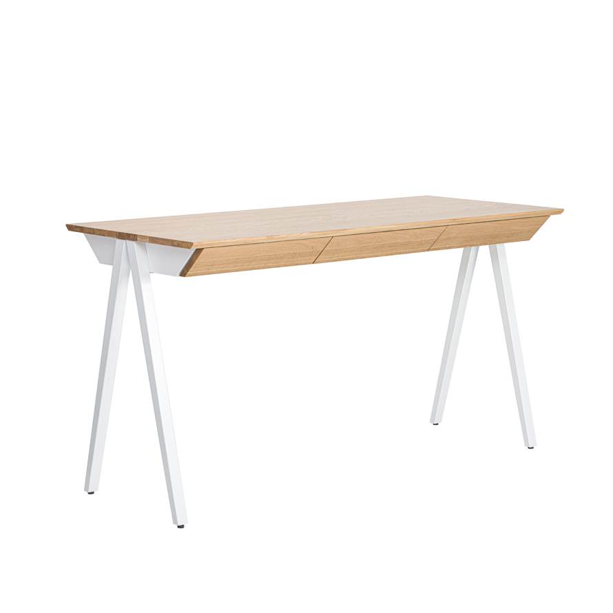 oak vogel desk L 140 x 60 cm white