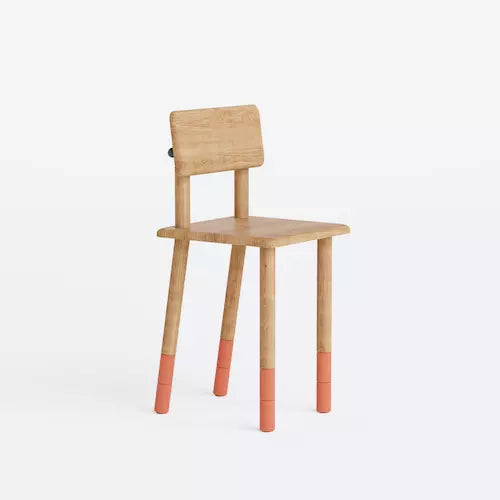Rise-Stuhl mit orangefarbenen Beinen