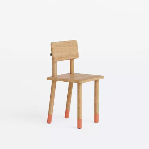 Rise-Stuhl mit orangefarbenen Beinen